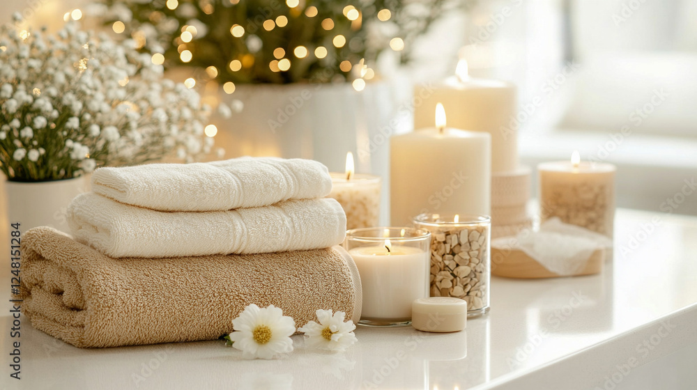 Tło spa z wellnes, z miejscem na tekst, generative ai Tło spa z wellnes, z miejscem na tekst, generative ai