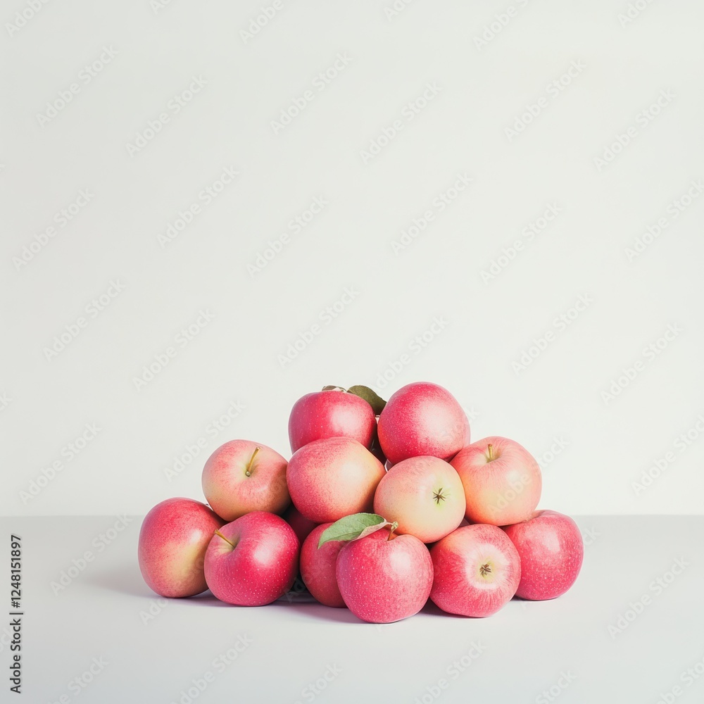 Pile of pink lady apple on white background Pile of pink lady apple on white background