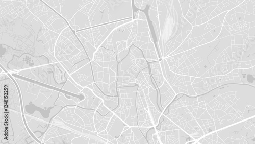 Obraz na płótnie Background Ghent map, Belgium, white and light grey city poster with roads and water. w salonie