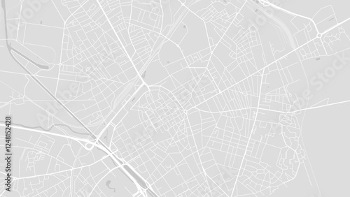 Background Reims map, France, white and light grey city poster with roads and water.