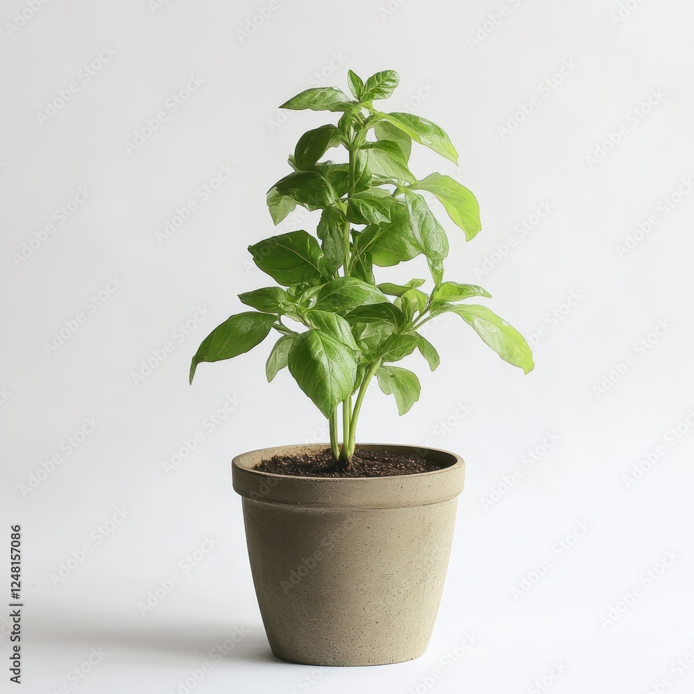 Fototapeta premium Sweet thai basil on white background