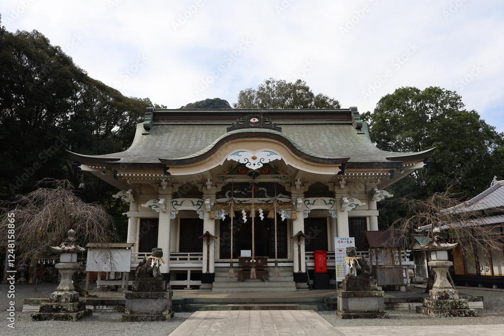 Full View of Takeo shrine in Japan Full View of Takeo shrine in Japan