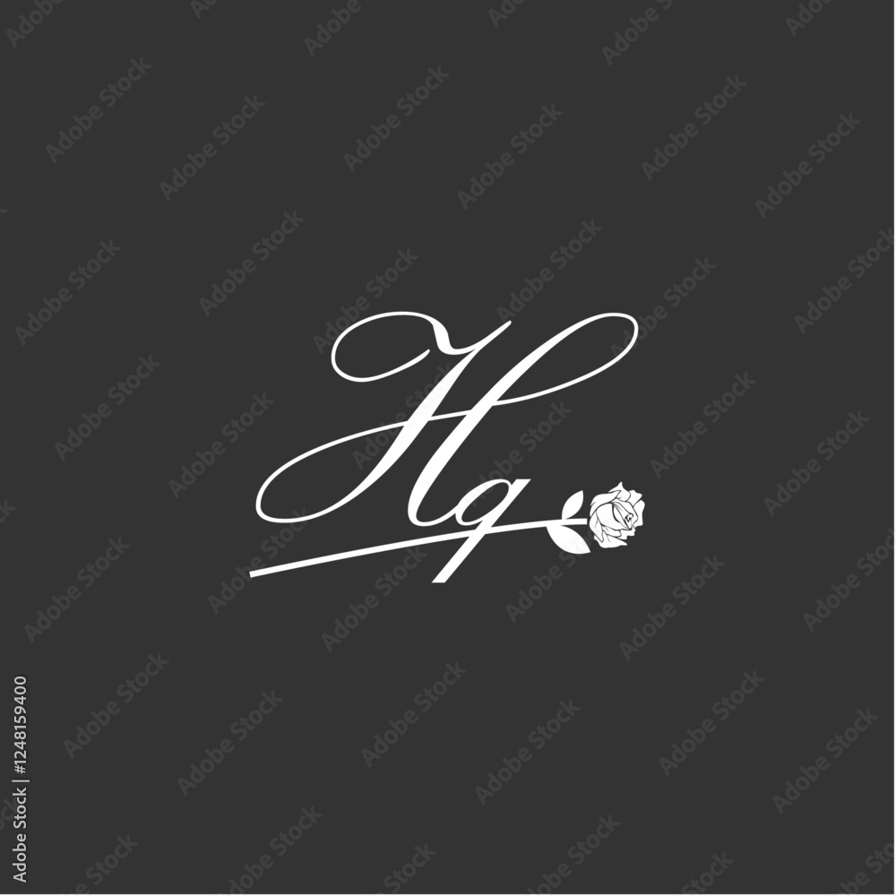 Initial HQ art illustration flower design creative Initial HQ art illustration flower design creative