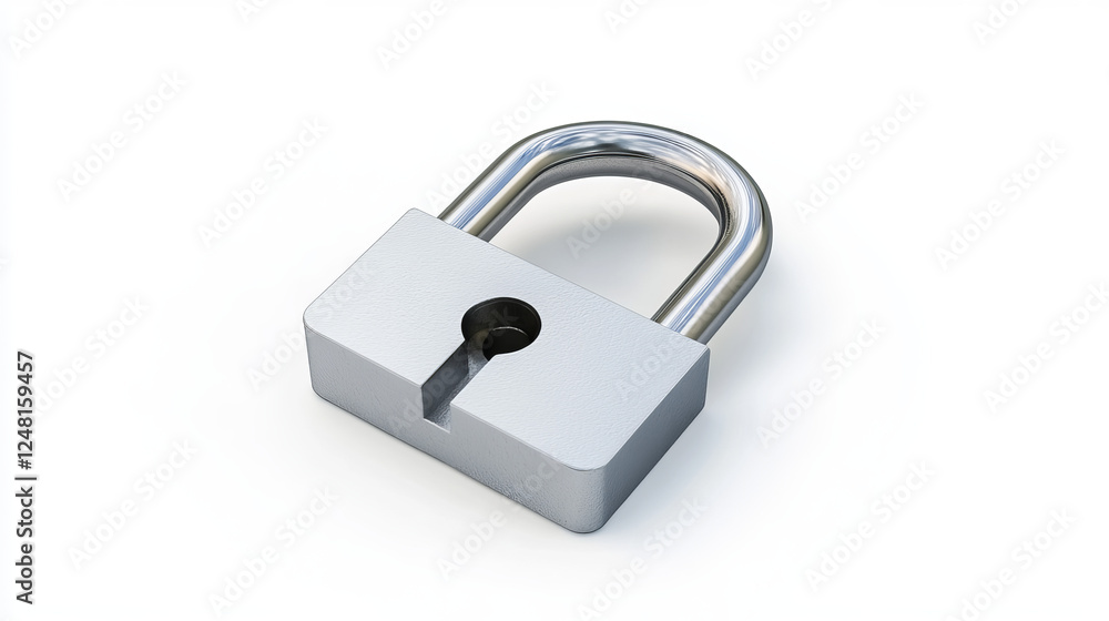 Metal closed padlock isolated on white background. Symbol of safety, privacy and security. Vector realitic set of silver or steel locks in heart shape with keyhole and close hook Metal closed padlock isolated on white background. Symbol of safety, privacy and security. Vector realitic set of silver or steel locks in heart shape with keyhole and close hook
