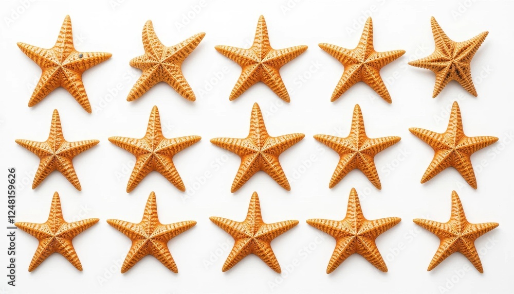 A set of starfish illustrations on a white background A set of starfish illustrations on a white background