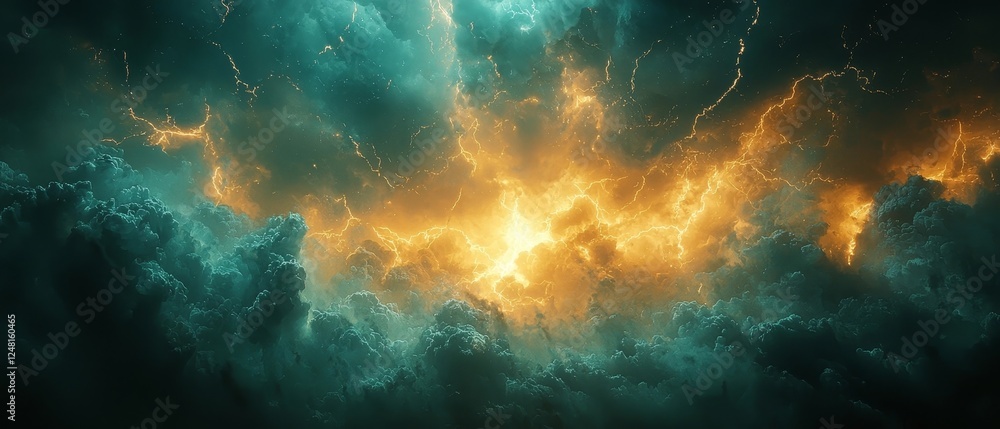 Powerful Electric Storm Surging Through the Sky and Ground Powerful Electric Storm Surging Through the Sky and Ground