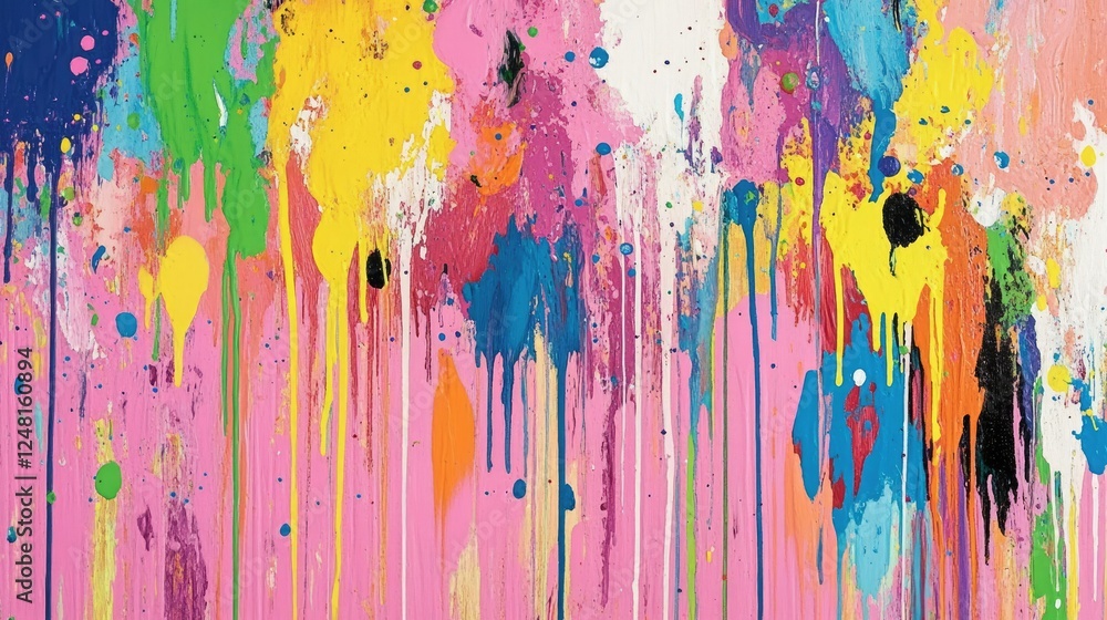 Fototapeta premium Abstract Color Splash with Dripping Paint in Vibrant Hues