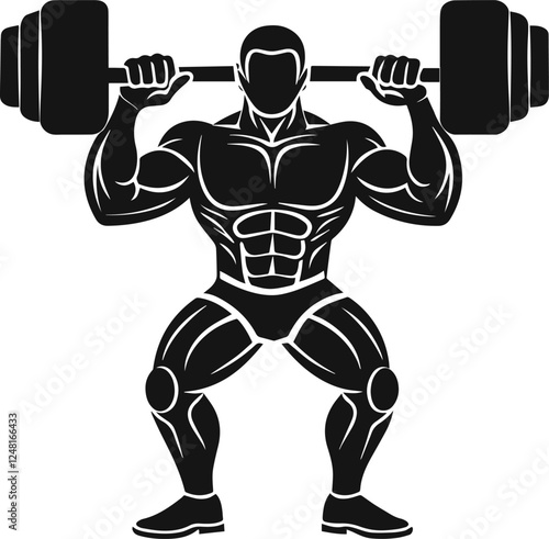 weightlifting silhouette vector illustration