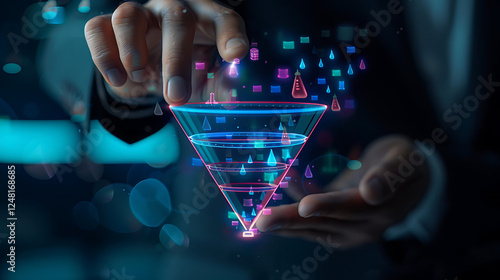 The hands of a businessman sketching the affiliate marketing concept