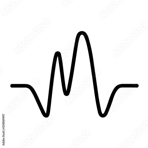 Simple  Pulse Black Icon. Minimalistic Heartbeat Signal.