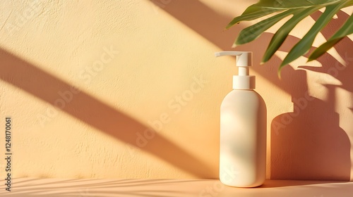 Obraz na płótnie Just one container of shampoo or brush wash against a simple backdrop w salonie
