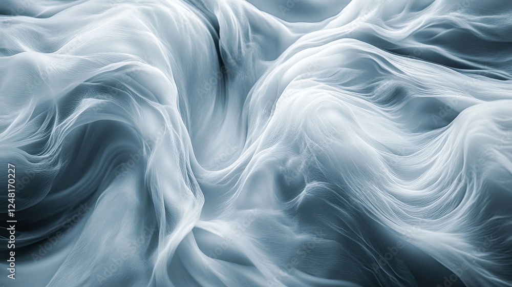 Ethereal Flowing Waves of Soft White Fabric in Abstract Texture Ethereal Flowing Waves of Soft White Fabric in Abstract Texture