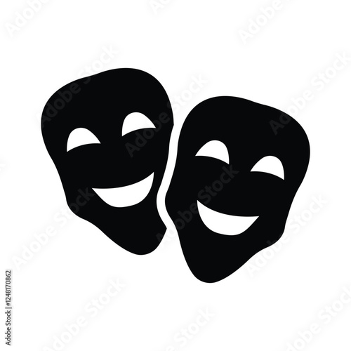 Face masks, theater masks theme party icon in modern style, easy to use