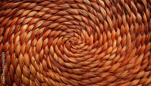 Intricate Rattan Weave: A Warm Golden-Brown Textural Delight, Perfect for Boho-Chic Home Decor Inspiration and Aesthetic Touches in Your Living Space.