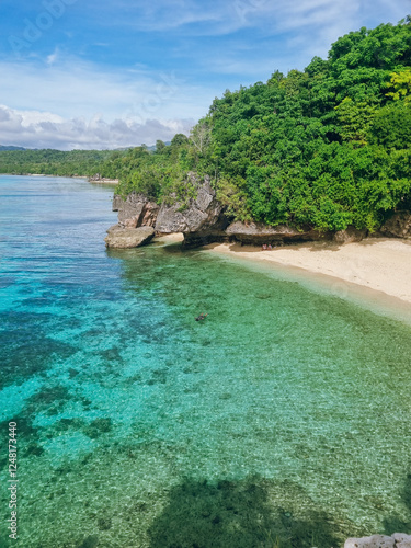 Turquoise waters at Salagdoong Beach, Siquijor island, Philippines
