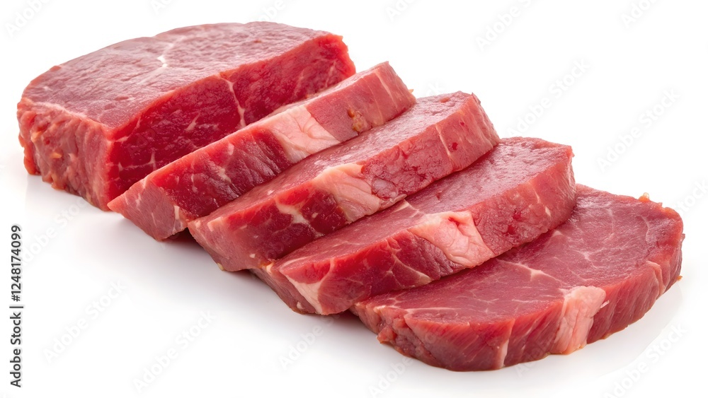 Fresh Raw Beef Slices Vibrant Red Color & Marbled Texture V7 Fresh Raw Beef Slices Vibrant Red Color & Marbled Texture V7