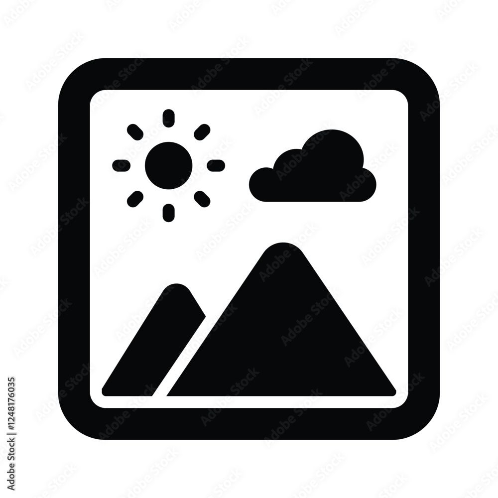 Scenic landscape image icon symbolizing photography and outdoor beauty Scenic landscape image icon symbolizing photography and outdoor beauty