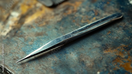 Obraz na płótnie Needles nose tweezers are a tool used for repairs w salonie