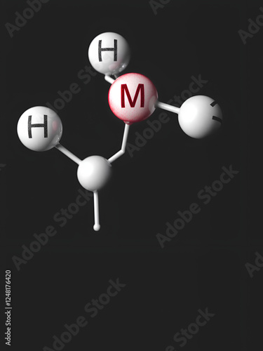 Dimethylmercury  (organomercury compound), chemical structure photo