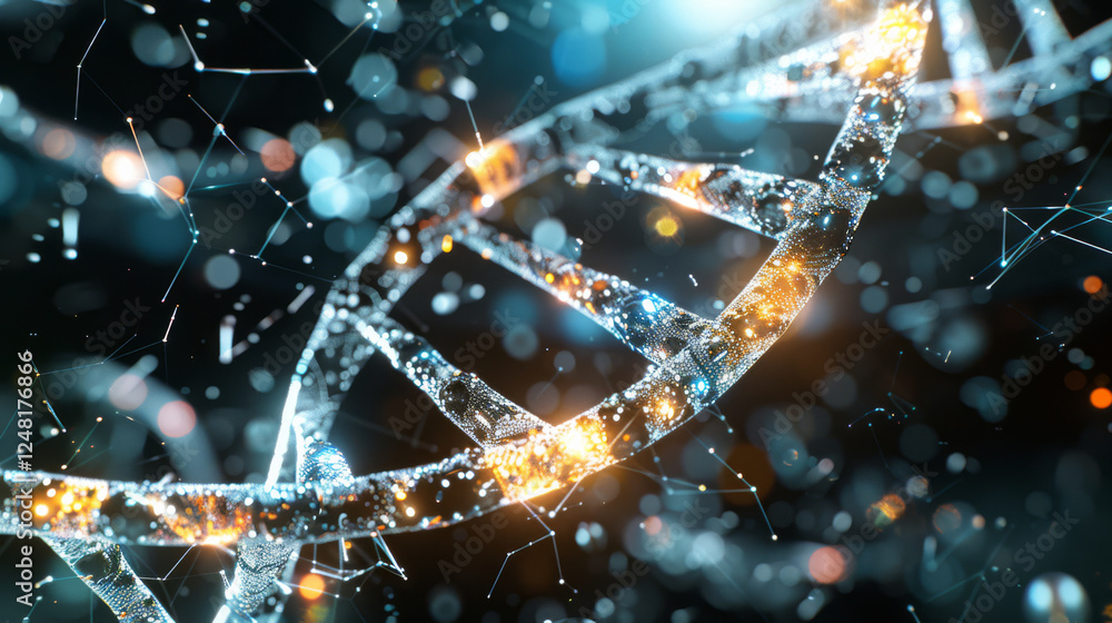 Bioluminescent DNA double helix in digital matrix
Bioluminescent DNA double helix in digital matrix