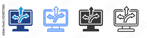 Application flexibility icon set multiple style collection