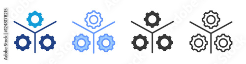 Unified management icon set multiple style collection