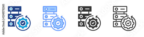 Disaster recovery icon set multiple style collection