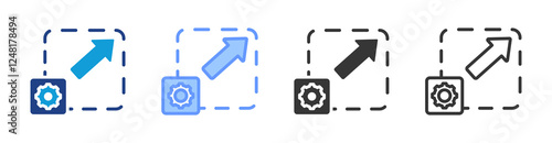 Scalable architecture icon set multiple style collection
