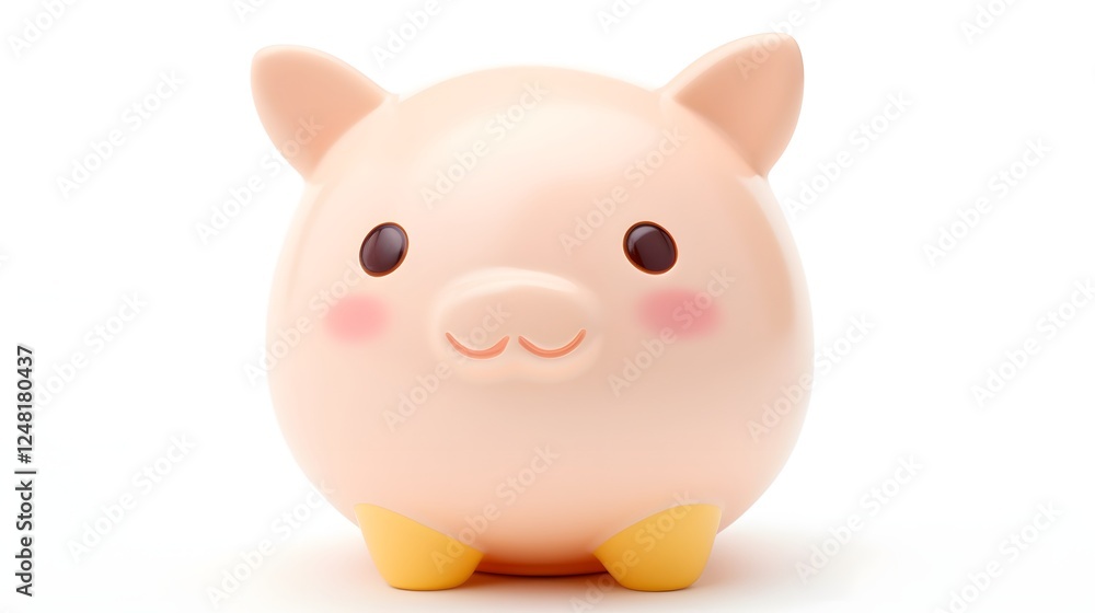 Adorable Kawaii Style Piggy Bank with Charming Facial Expressions Isolated on a Clean White Background Cute Whimsical and Perfect for Financial Savings or Decorative Purposes Adorable Kawaii Style Piggy Bank with Charming Facial Expressions Isolated on a Clean White Background Cute Whimsical and Perfect for Financial Savings or Decorative Purposes