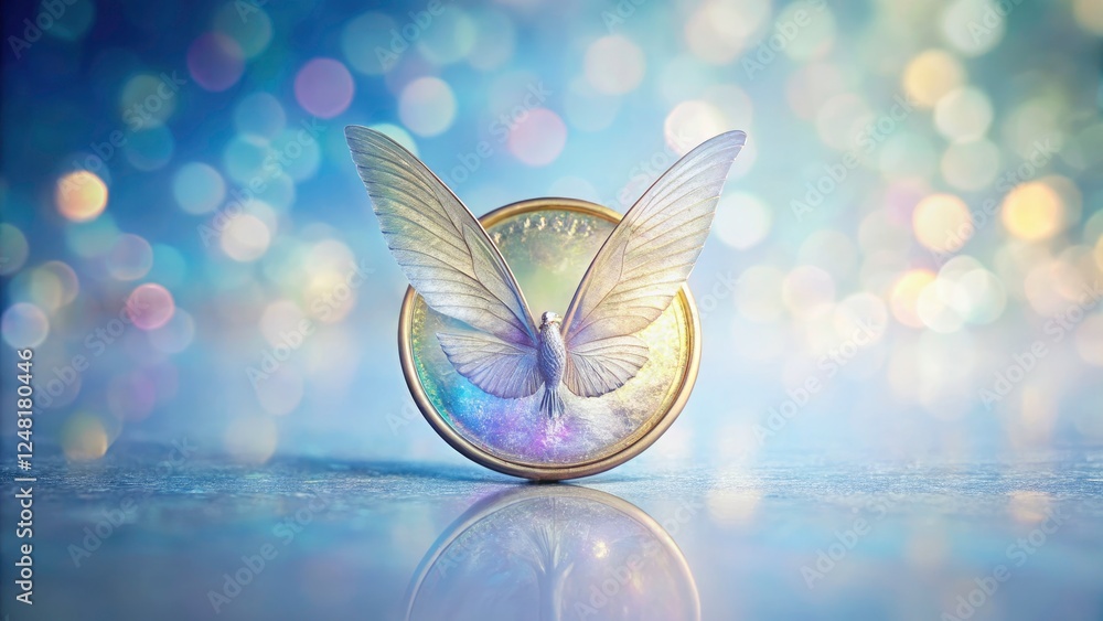 Minimalist image: a winged dollar coin embodies freedom, finance, and American wealth. Minimalist image: a winged dollar coin embodies freedom, finance, and American wealth.