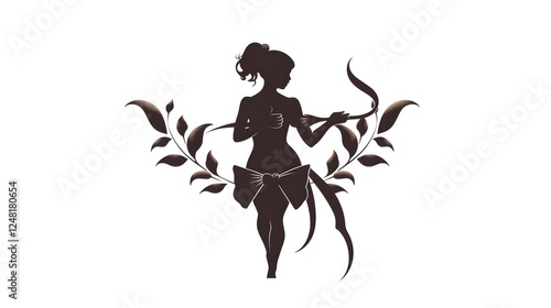 Wallpaper Mural and elegant cupid silhouette featuring a heart shaped arrow drawn back in its bow placed on a clean white background  This minimalist floating design evokes a sense of romance love Torontodigital.ca