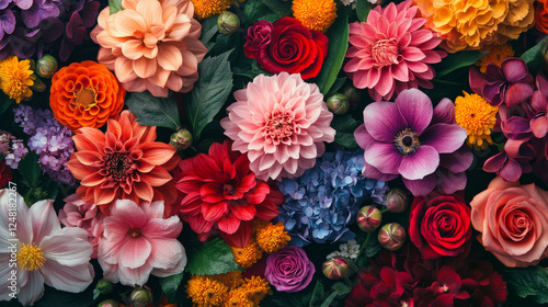 Wallpaper Mural Vector retro floral background with flowers. Element for design vintage wallpaper.  Torontodigital.ca