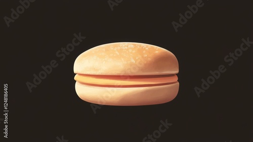 Digital Illustration of a Single Hamburger photo