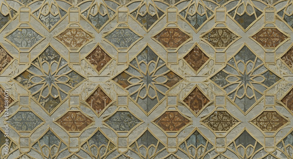 Geometric Tile Pattern Seamless Texture Brown Beige Geometric Tile Pattern Seamless Texture Brown Beige