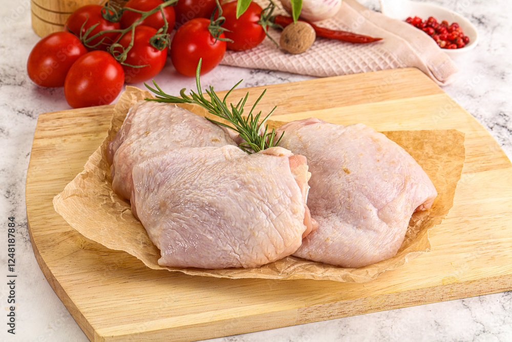 Raw chicken thighs for cooking Raw chicken thighs for cooking