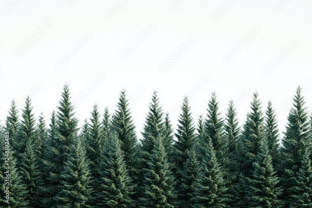 Evergreen forest, winter sky, treetops, nature, background, website banner Evergreen forest, winter sky, treetops, nature, background, website banner