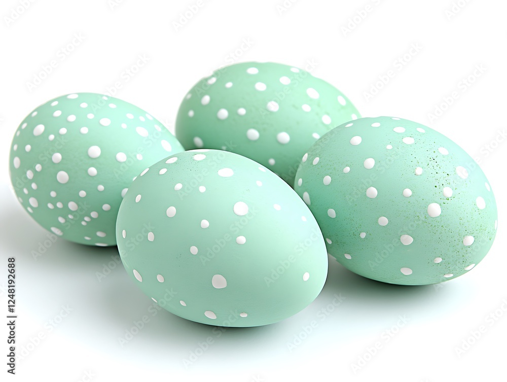 This captivating photograph presents an elegant Easter display with a series of delicately decorated eggs arranged in a harmonious pattern on a pristine white background. Each egg features intricate This captivating photograph presents an elegant Easter display with a series of delicately decorated eggs arranged in a harmonious pattern on a pristine white background. Each egg features intricate