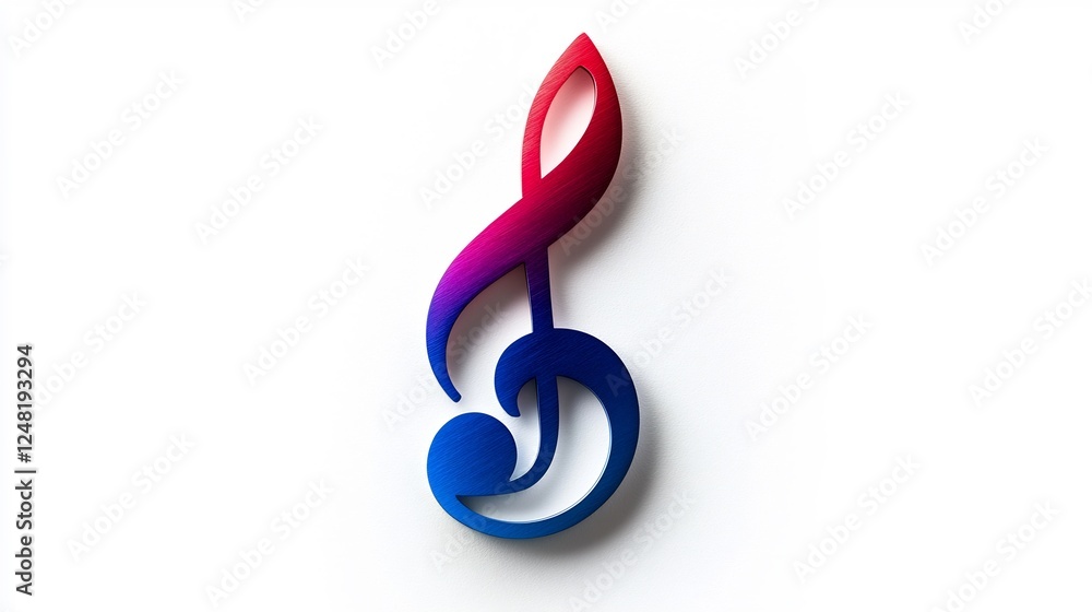 Circular Music Note Icon with Gradient Pink and Blue Colors Circular Music Note Icon with Gradient Pink and Blue Colors