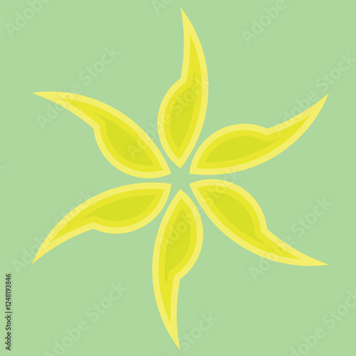 graphic vector of beautiful olive color abstract flower on green background