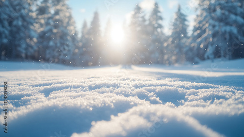 Wallpaper Mural A quiet winter scene of a vast snow-covered field, with bare trees standing. Torontodigital.ca