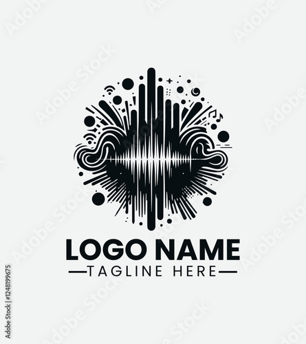 Sound Wave Logo Design, Audio Wave Logo, Music Wave Logo, Sonic Wave, LogoPodcast Logo