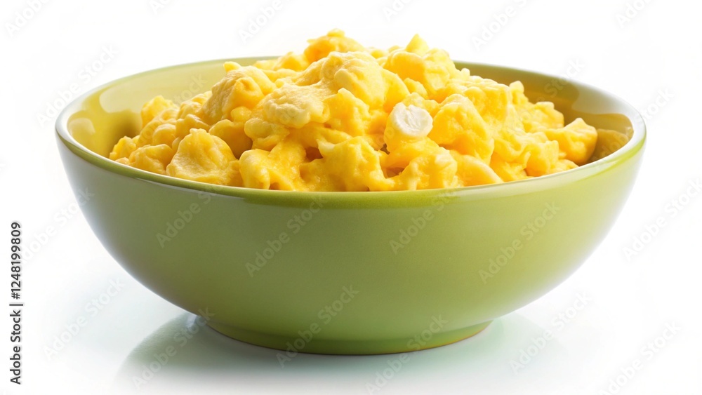 Bowl Scrambled eggs isolated on a white background. Bowl Scrambled eggs isolated on a white background.