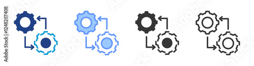 Digital Twin icon set multiple style collection