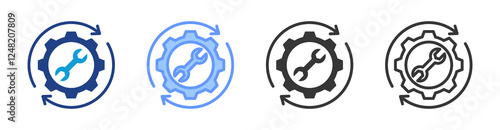 Automation Tool icon set multiple style collection