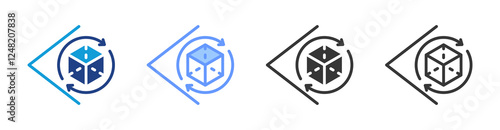 Augmented Reality icon set multiple style collection