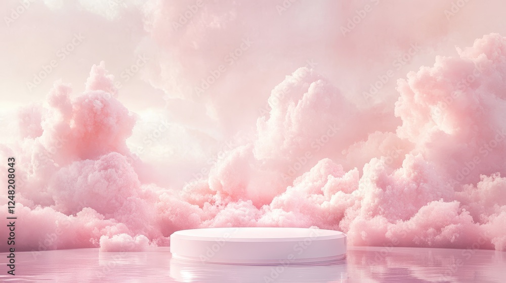3D white cylindrical podium with cloud on sky,cotton candy and fluffy product display background,exhibition gallery display,Product presentation realistic podium,platform,space for text. 3D white cylindrical podium with cloud on sky,cotton candy and fluffy product display background,exhibition gallery display,Product presentation realistic podium,platform,space for text.