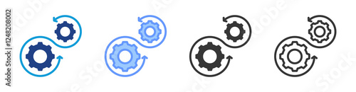 Process Alignment icon set multiple style collection
