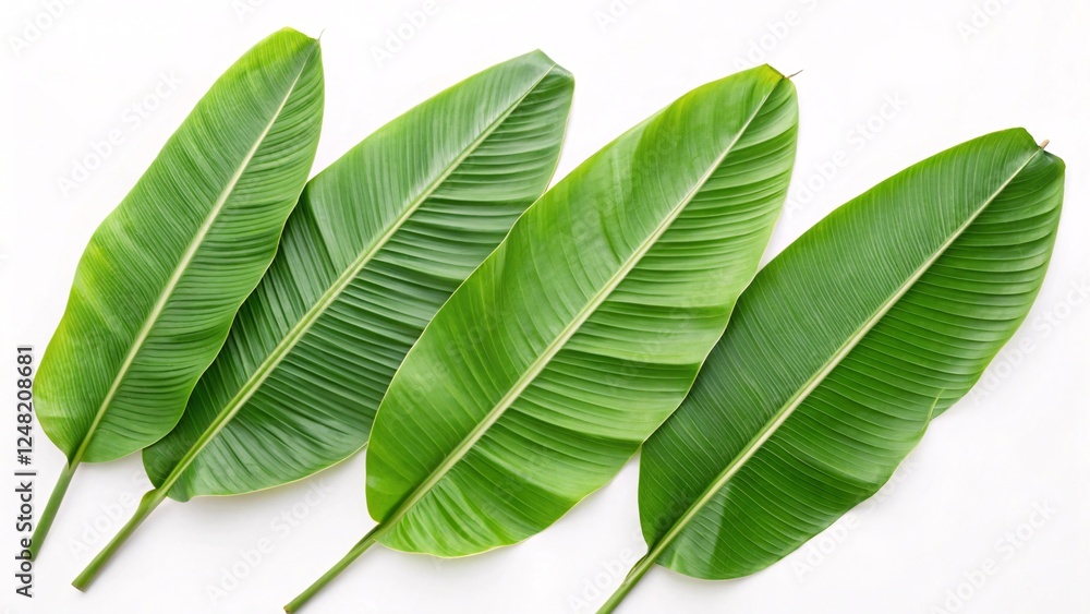 Obraz premium Fresh Green Banana Leaves: Natural Tropical Foliage