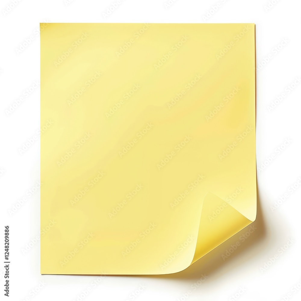Blank Yellow Sticky Note With Folded Corner Blank Yellow Sticky Note With Folded Corner