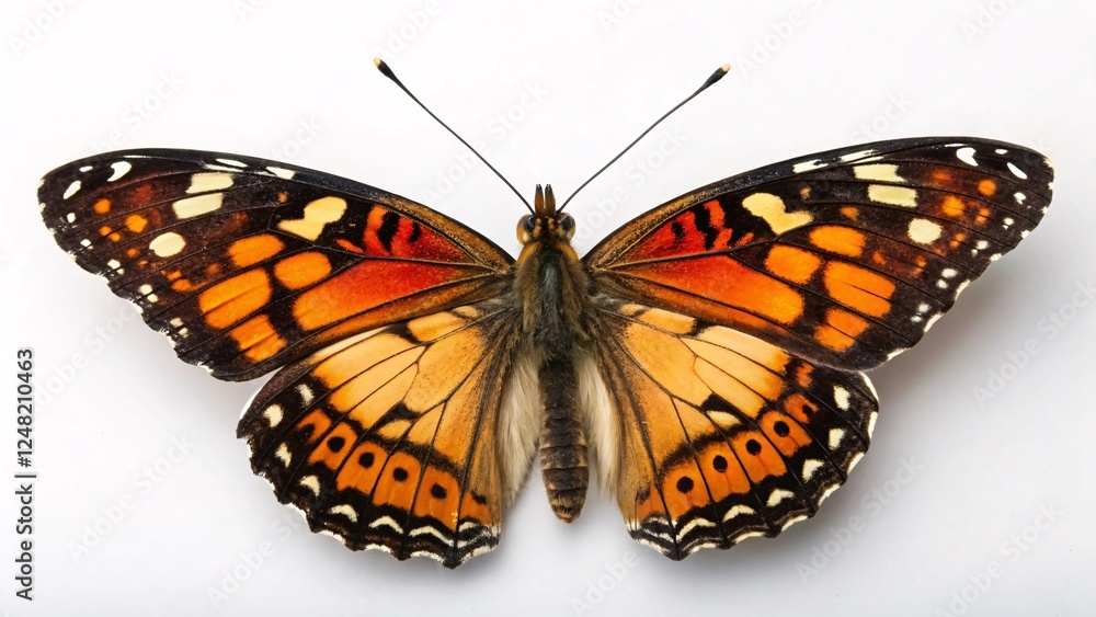 Fototapeta premium Colorful Butterfly with Open Wings: A Detailed Studio Shot